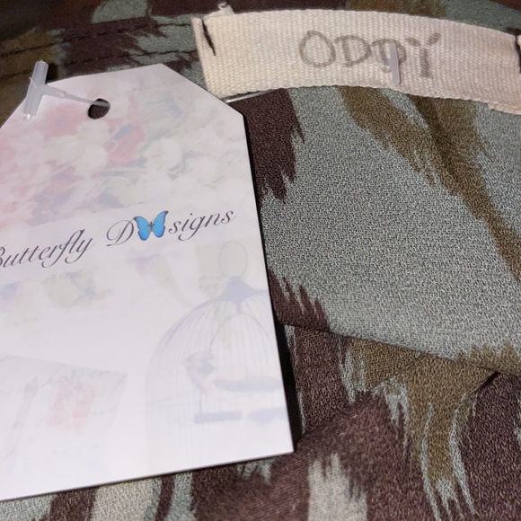 Green/Brown Ikat Kimono - Sizes 3X - Picture 7 of 11